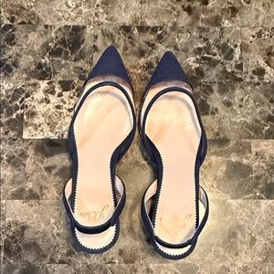 J. Crew Navy Blue Pointed Toe Heels